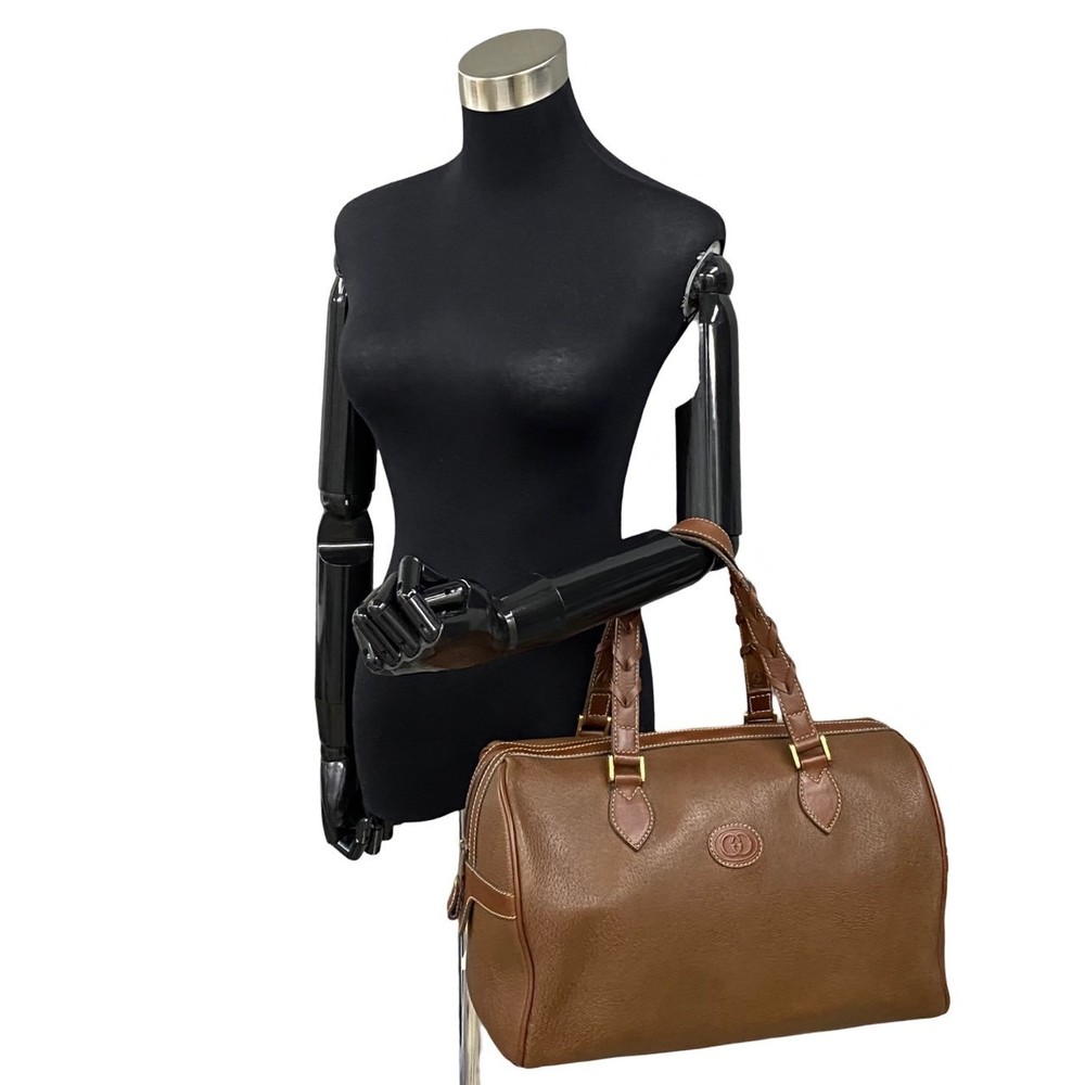 Gucci Mini Boston Brown Bag GG Logo